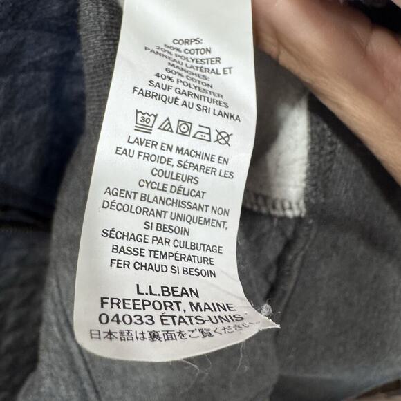 LL Bean‎ Quilted Sweatshirt Full Zip Grey Women’s Cardigan Size P Large - Picture 8 of 9